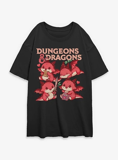 Dungeons & Dragons Dragon Cutes Womens Oversized T-Shirt