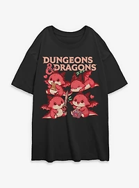 Dungeons & Dragons Dragon Cutes Womens Oversized T-Shirt