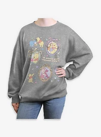Disney Winnie The Pooh Friendship Collage Womens Oversized Sweatshirt