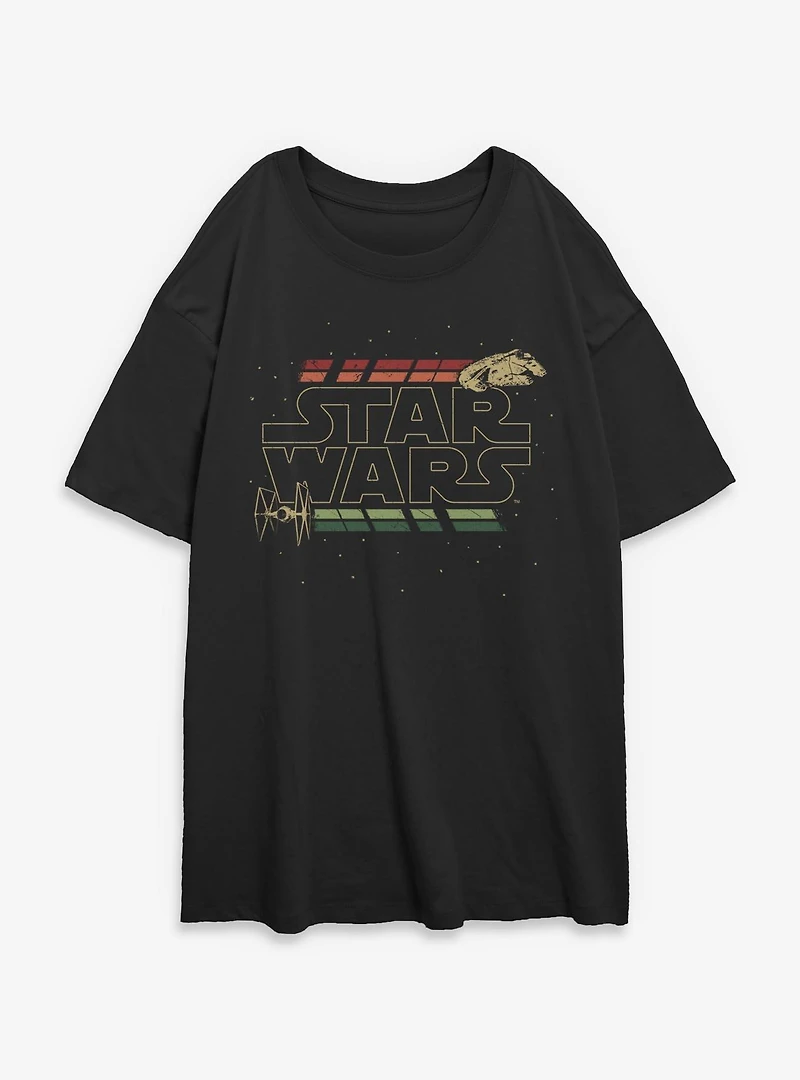 Disney Star Wars Retro Womens Oversized T-Shirt