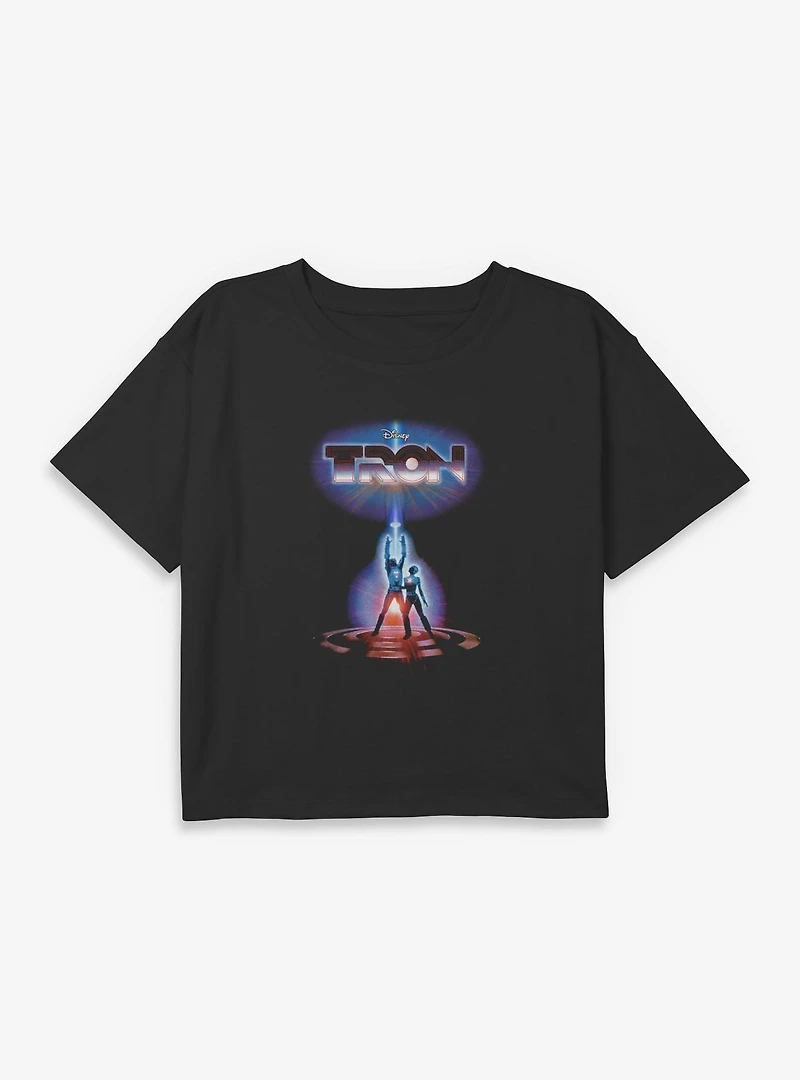 Tron Vintage Classic Youth Girls Boxy Crop T-Shirt