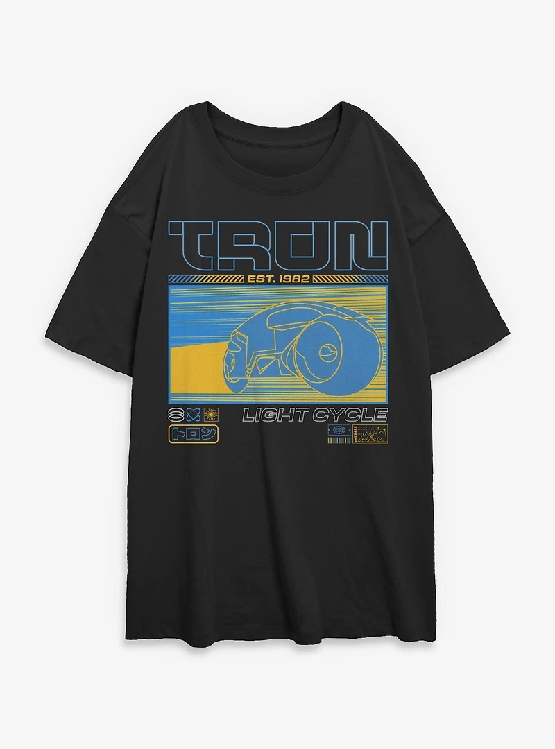 Tron Light Cycle Futuristic Womens Oversized T-Shirt