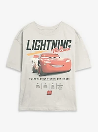 Disney Pixar Cars Lightning McQueen Stats Womens Skimmer Tee