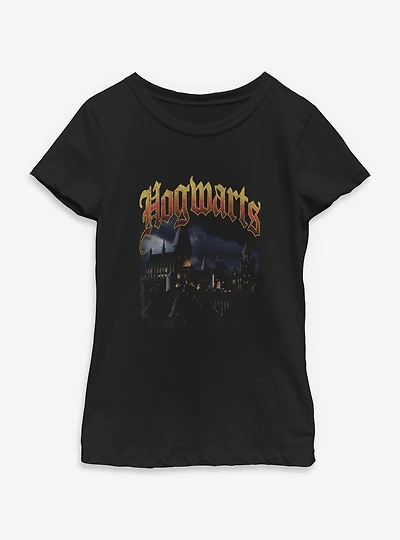 Harry Potter? Hogwarts Castle At Night Youth Girls T-Shirt
