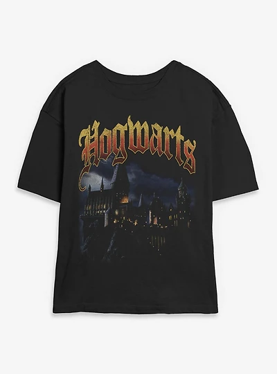 Harry Potter? Hogwarts Castle At Night Womens Skimmer Tee