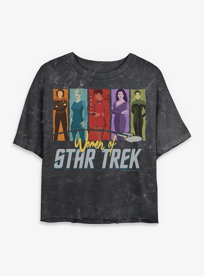 Star Trek Women Of Mineral Wash Womens Crop T-Shirt