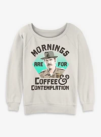 Stranger Things Hopper Coffee Morning Womens Slouchy Sweatshirt