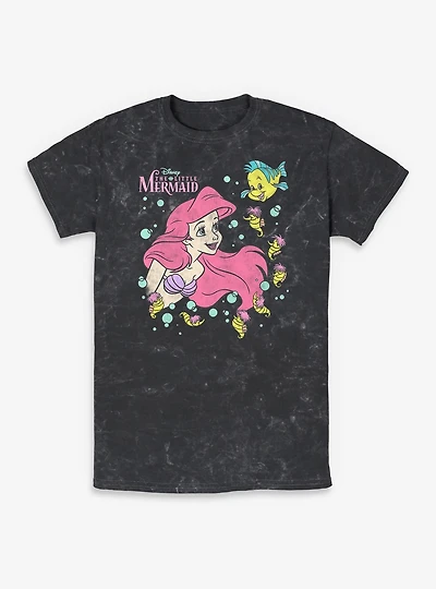 Disney The Little Mermaid Ariel N Friends Mineral Wash T-Shirt