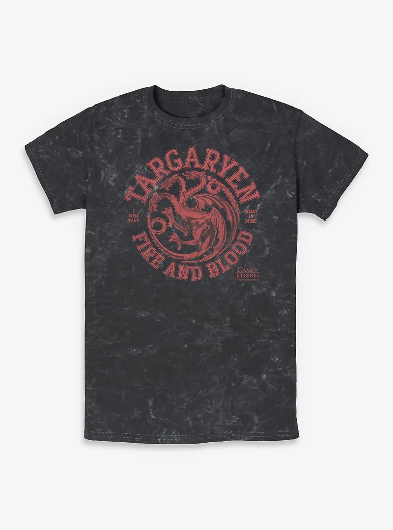 Game Of Thrones Collegiate Targaryen Mineral Wash T-Shirt