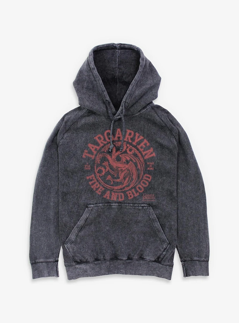 Game Of Thrones Collegiate Targaryen Mineral Wash Hoodie