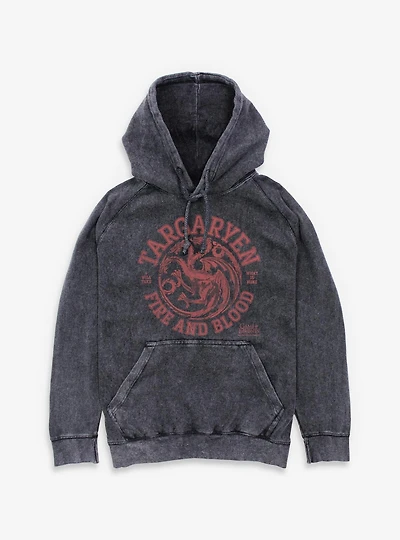 Game Of Thrones Collegiate Targaryen Mineral Wash Hoodie