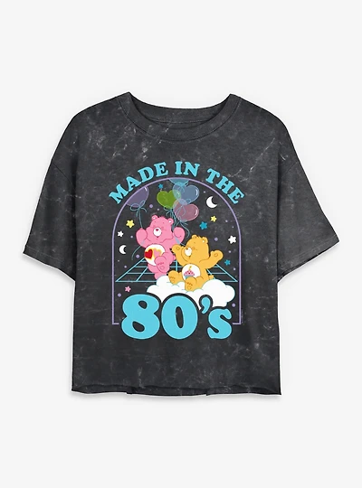 Care Bears Eighties Made Mineral Wash Womens Crop T-Shirt
