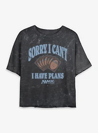 Magic The Gathering I've Got Plans Mineral Wash Womens Crop T-Shirt