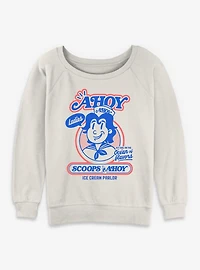 Stranger Things Retro Ahoy Badge Womens Slouchy Sweatshirt
