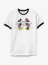 Disney Mickey Mouse Couple Heart Ringer T-Shirt