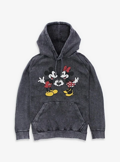 Disney Mickey Mouse Couple Heart Mineral Wash Hoodie