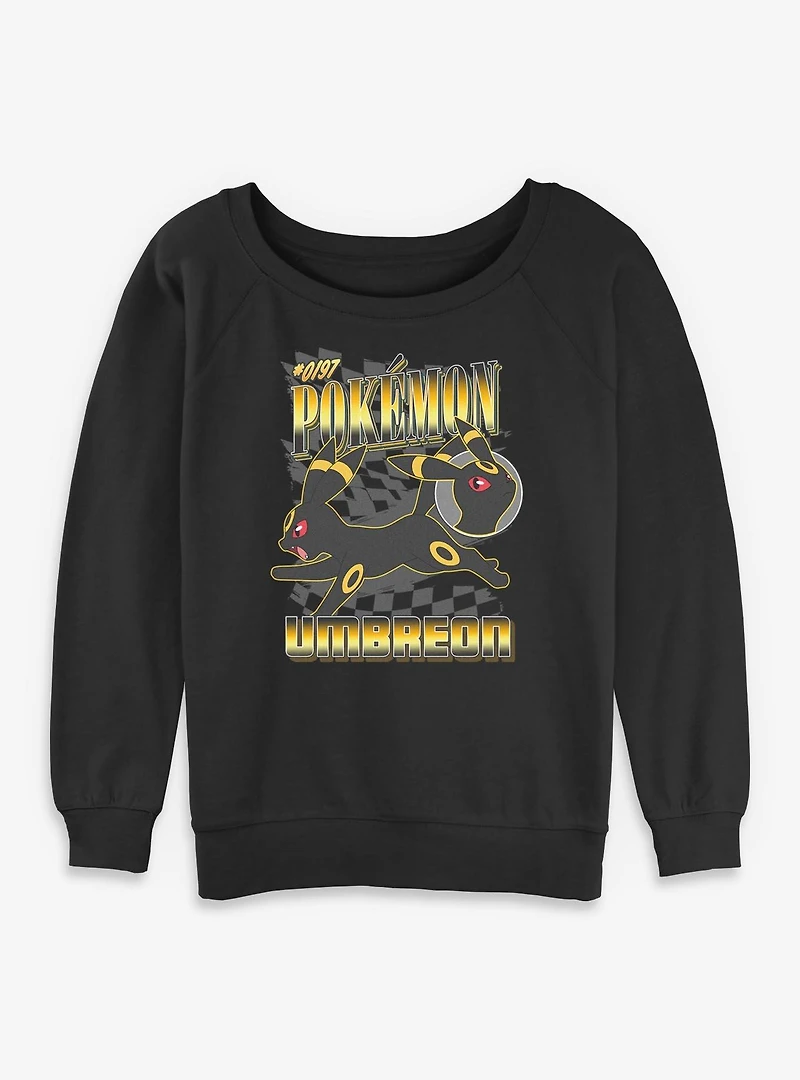 Pokemon Umbreon Check Womens Slouchy Sweatshirt