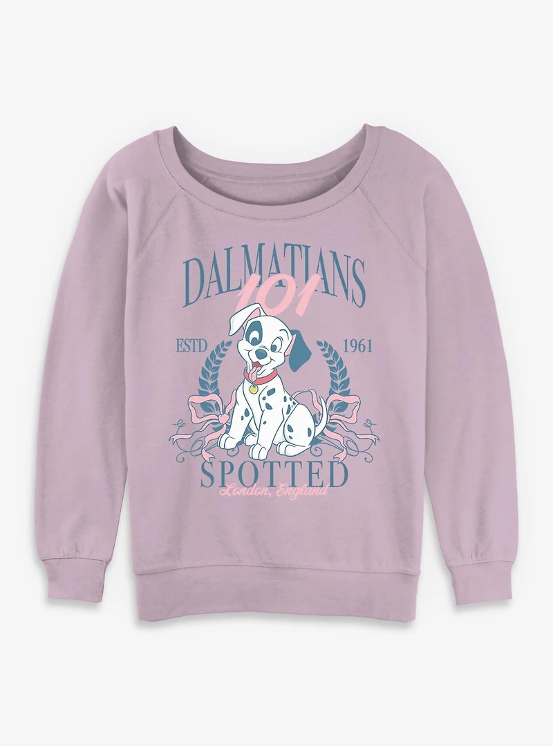Disney 101 Dalmatians Puppy Prep Womens Slouchy Sweatshirt