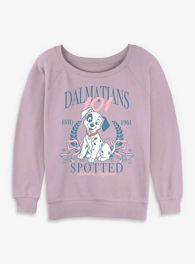 Disney 101 Dalmatians Puppy Prep Womens Slouchy Sweatshirt