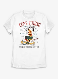 Disney Goofy  Gone Fishing Womens T-Shirt