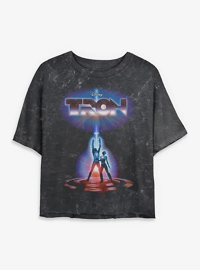 Tron Vintage Classic Mineral Wash Womens Crop T-Shirt