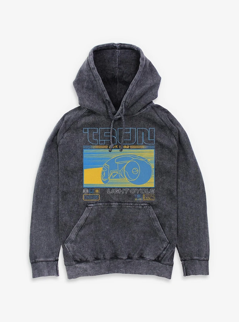 Tron Light Cycle Futuristic Mineral Wash Hoodie