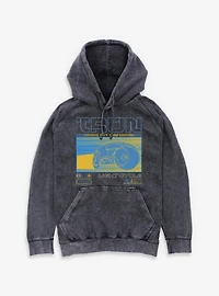 Tron Light Cycle Futuristic Mineral Wash Hoodie
