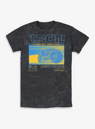 Tron Light Cycle Futuristic Mineral Wash T-Shirt