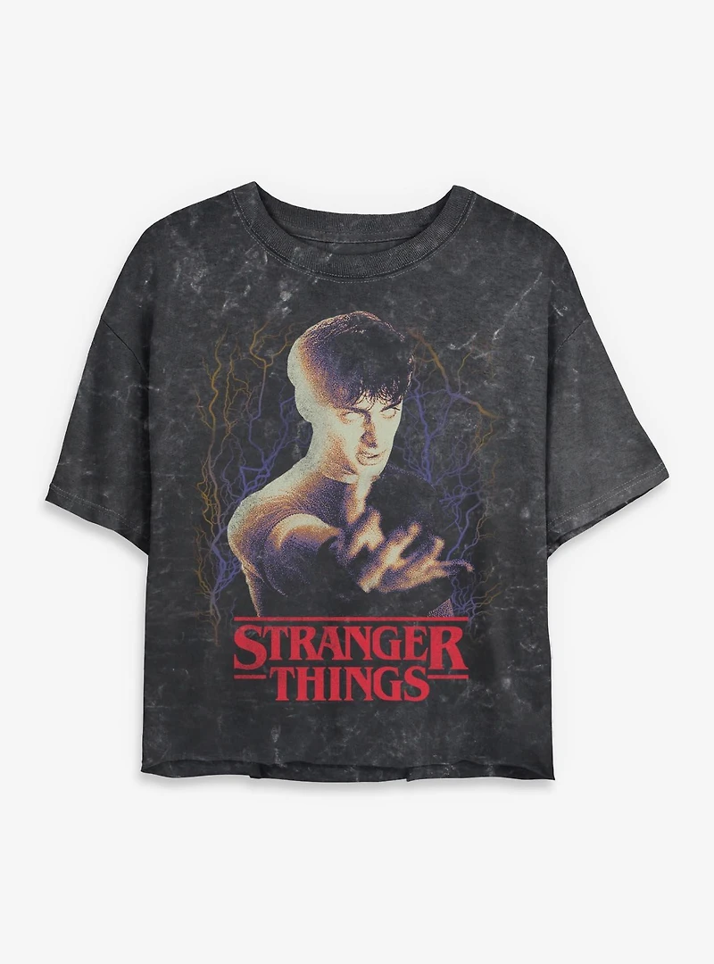 Stranger Things Will Epic Powers Mineral Wash Womens Crop T-Shirt