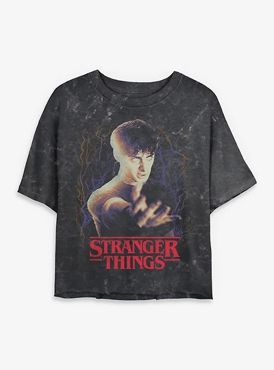 Stranger Things Will Epic Powers Mineral Wash Womens Crop T-Shirt