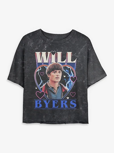 Stranger Things Willy Foreally Mineral Wash Womens Crop T-Shirt