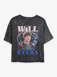 Stranger Things Willy Foreally Mineral Wash Womens Crop T-Shirt