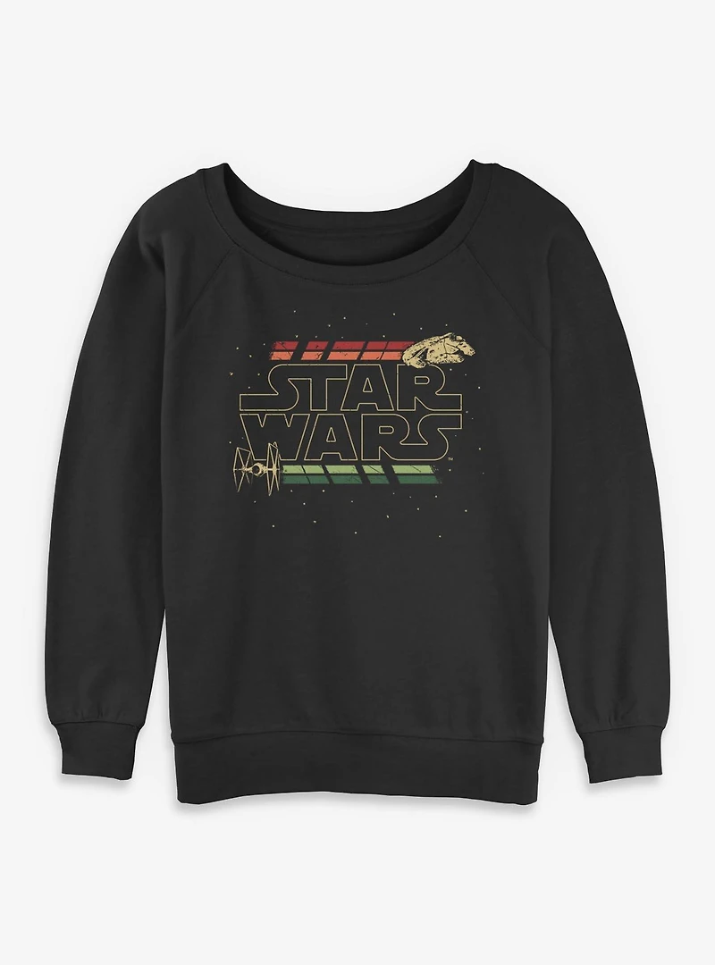 Disney Star Wars Retro Womens Slouchy Sweatshirt