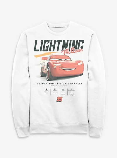 Disney Pixar Cars Lightning McQueen Stats Sweatshirt