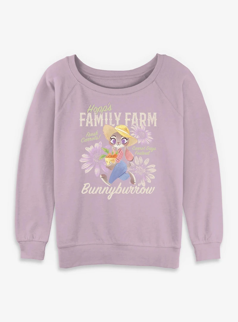 Disney Pixar Zootopia Family Farm Womens Slouchy Sweatshirt