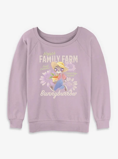 Disney Pixar Zootopia Family Farm Womens Slouchy Sweatshirt