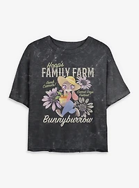 Disney Pixar Zootopia Family Farm Mineral Wash Womens Crop T-Shirt