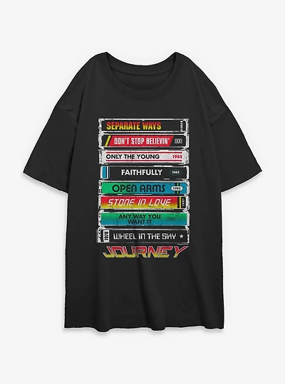Journey Tape Deck Hits Womens Oversized T-Shirt