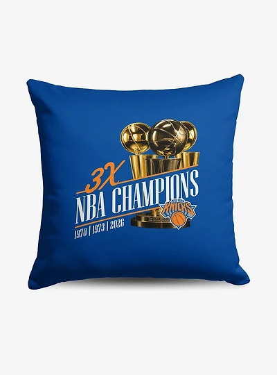 New York Knicks 2026 NBA Multi-Champs Legacy Throw Pillow