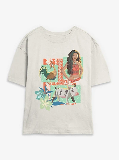 Disney Moana Live Action Pua & Hei Womens Skimmer T-Shirt