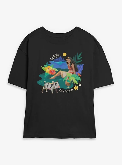 Disney Moana Live Action Go With The Flow Womens Skimmer T-Shirt