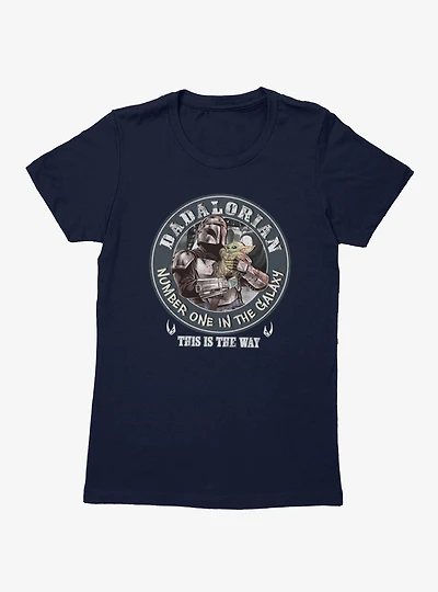 Star Wars The Mandalorian Dadalorian Circle Crest Womens T-Shirt