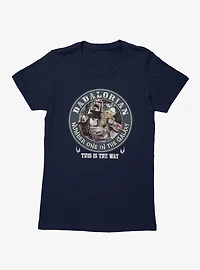 Star Wars The Mandalorian Dadalorian Circle Crest Womens T-Shirt