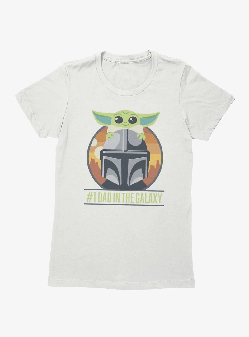 Star Wars The Mandalorian Grogu On Number 1 Dad Helmet Womens T-Shirt