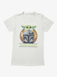 Star Wars The Mandalorian Grogu On Number 1 Dad Helmet Womens T-Shirt