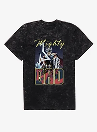 Marvel Thor Retro Mighty Dad Lightning Mineral Wash T-Shirt