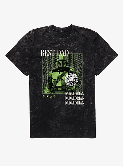 Star Wars The Mandalorian Best Dadalorian Radar Lock On Mineral Wash T-Shirt