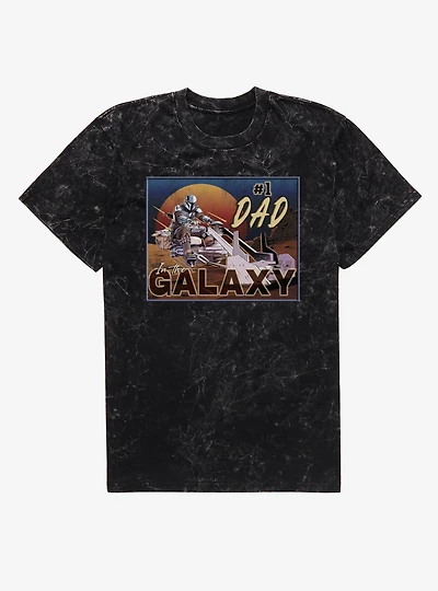 Star Wars The Mandalorian Number 1 Galaxy Dad Speeder Mineral Wash T-Shirt