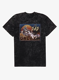 Star Wars The Mandalorian Number 1 Galaxy Dad Speeder Mineral Wash T-Shirt