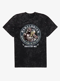 Star Wars The Mandalorian Dadalorian Circle Crest Mineral Wash T-Shirt
